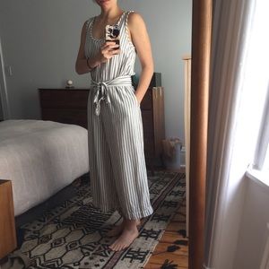 Striped Sleeveless Jumpsuit